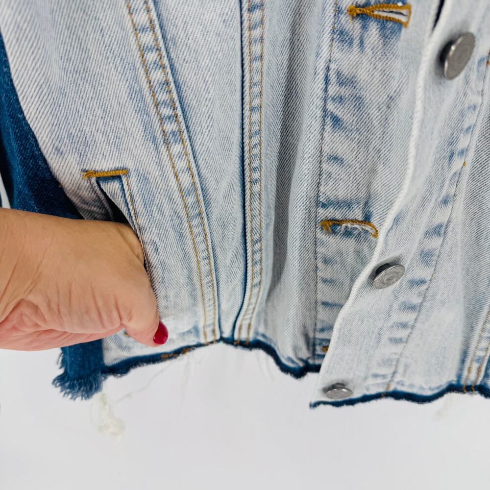 Levi’s Premium Patchwork Denim Jacket M Distresse… - image 5